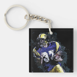 American footballer in cartoon style keychain