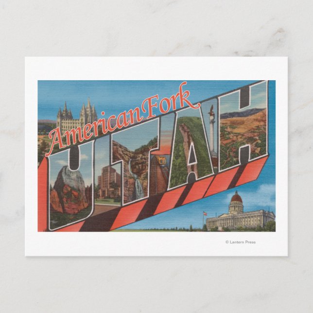 American Fork, Utah - Large Letter Scenes Postcard (Front)