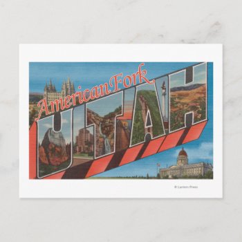 American Fork  Utah - Large Letter Scenes Postcard by LanternPress at Zazzle