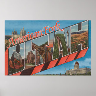 American Fork, Utah - Large Letter Scenes Poster