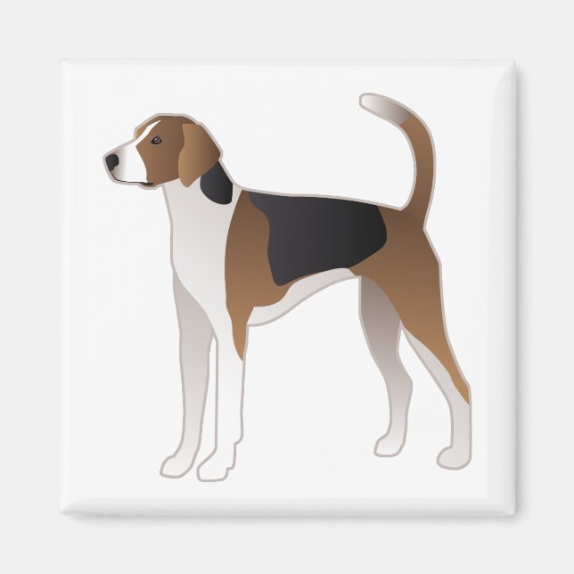 American Foxhound Basic Dog Breed Illustration Magnet (Front)
