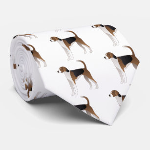American Foxhound Basic Dog Breed Illustration Neck Tie