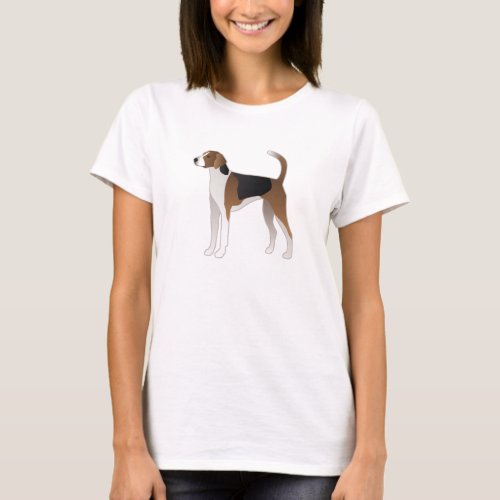 American Foxhound Basic Dog Breed Illustration T_Shirt