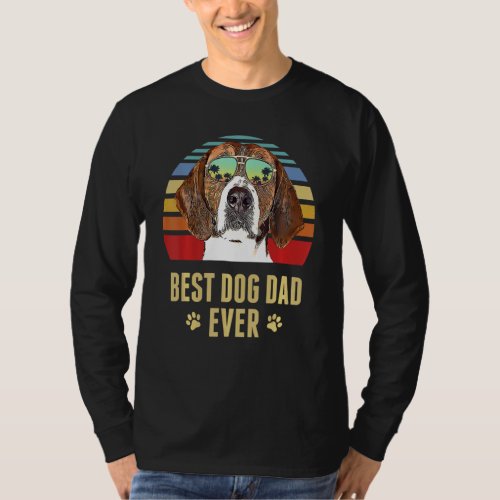 American Foxhound Best Dog Dad Ever Retro Sunset T_Shirt