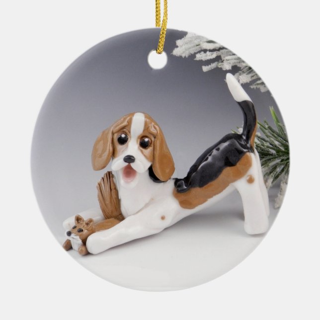 American Foxhound Ceramic Ornament (Front)