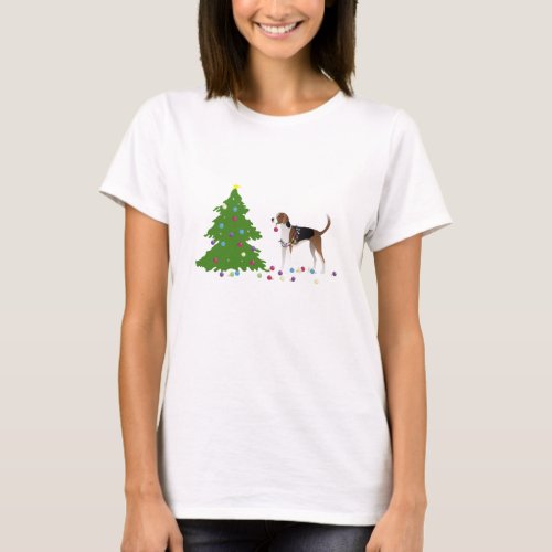 American Foxhound Christmas Design T_Shirt