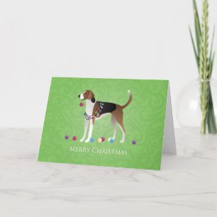 American Foxhound Christmas - Feliz Naughty Dog Holiday Card
