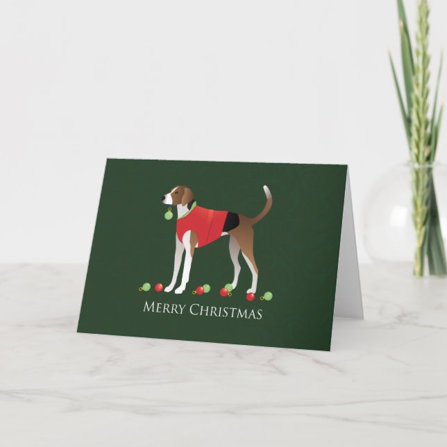 American Foxhound Christmas Holiday Card (Front)