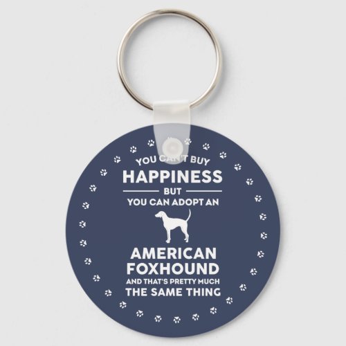 American Foxhound Dog Adoption Happiness Keychain