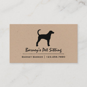 American Foxhound Dog Breed Silhouette Business Card