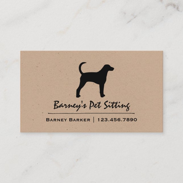 American Foxhound Dog Breed Silhouette Business Card (Front)