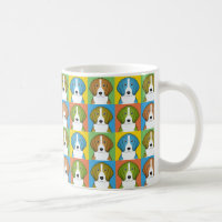 American Foxhound Dog Cartoon Pop-Art Coffee Mug