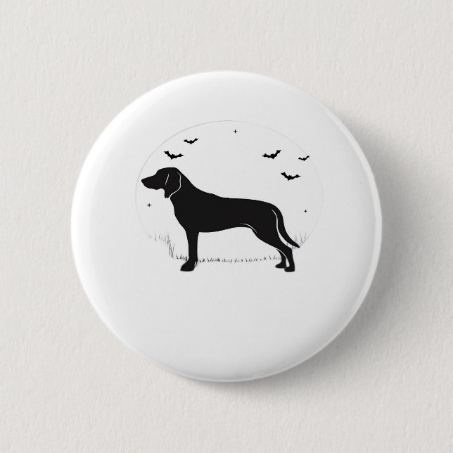 American Foxhound Dog – Halloween Moon Silhouette  Button (Front)