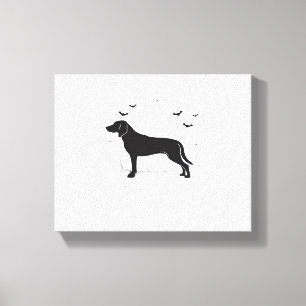 American Foxhound Dog – Halloween Moon Silhouette Canvas Print
