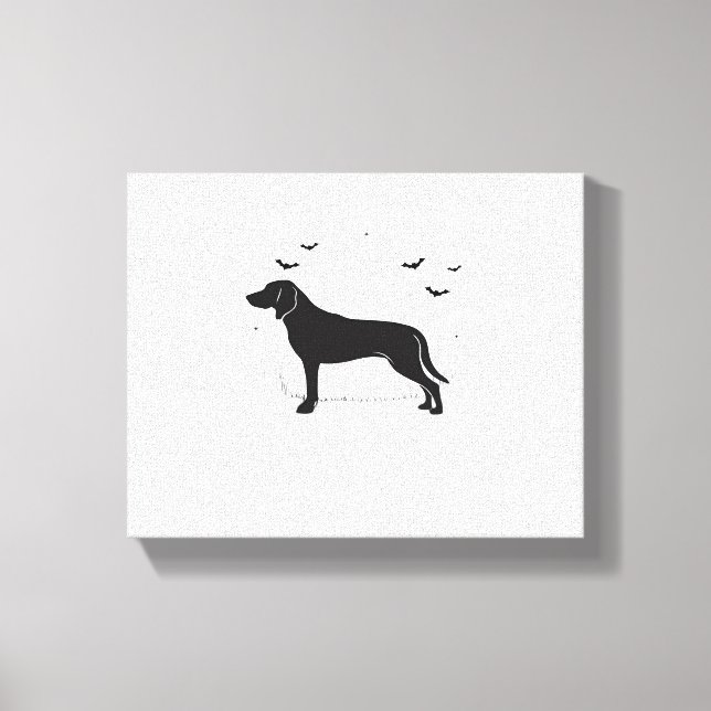 American Foxhound Dog – Halloween Moon Silhouette  Canvas Print (Front)