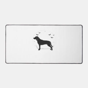 American Foxhound Dog – Halloween Moon Silhouette Desk Mat