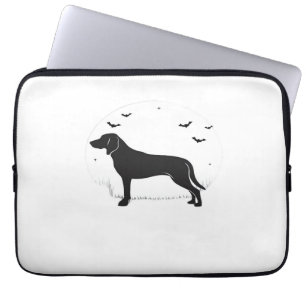 American Foxhound Dog – Halloween Moon Silhouette Laptop Sleeve