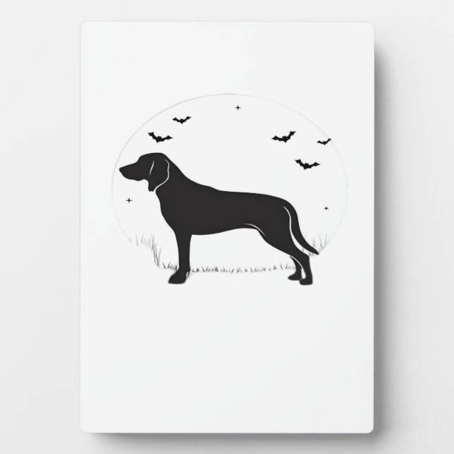 American Foxhound Dog � Halloween Moon Silhouette  Plaque (Front)