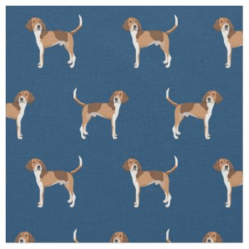 American Foxhound Dog Navy Fabric by FriendlyPets at Zazzle