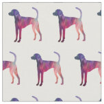 American Foxhound Dog Silhouette Tiled Fabric
