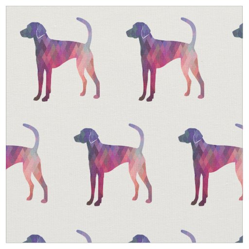 American Foxhound Dog Silhouette Tiled Fabric