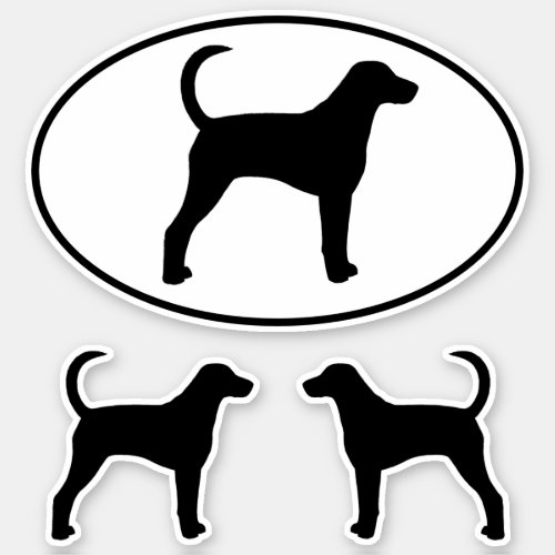American Foxhound Dog Silhouette Vinyl Stickers