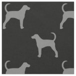 American Foxhound Dog Silhouettes Grey and Black Fabric