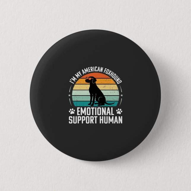 American Foxhound Emotional Support Human Dog Button (Front)