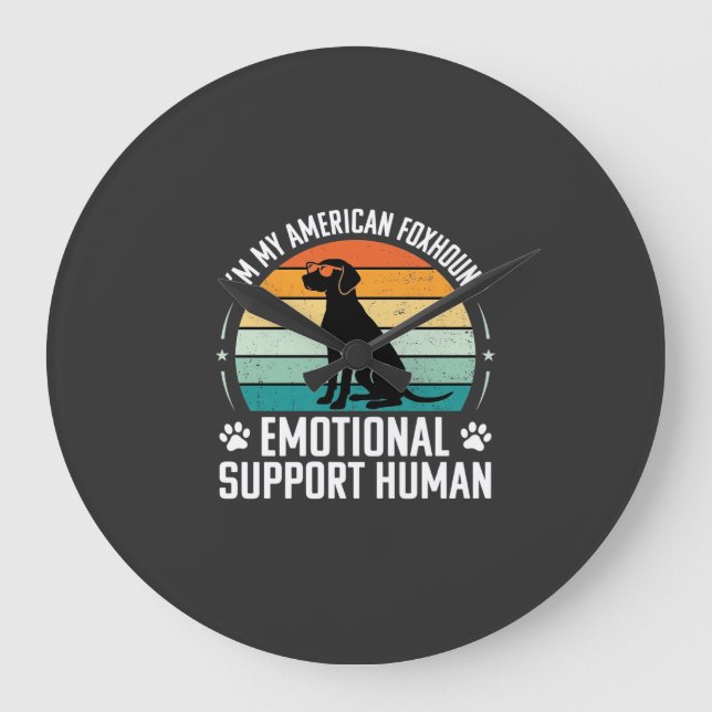 American Foxhound Emotional Support Human Dog Large Clock (Front)
