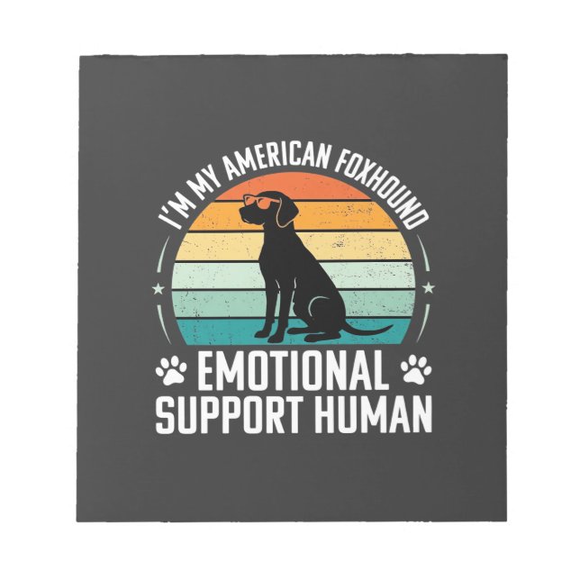 American Foxhound Emotional Support Human Dog Notepad (Front)