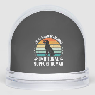 American Foxhound Emotional Support Human Dog Snow Globe