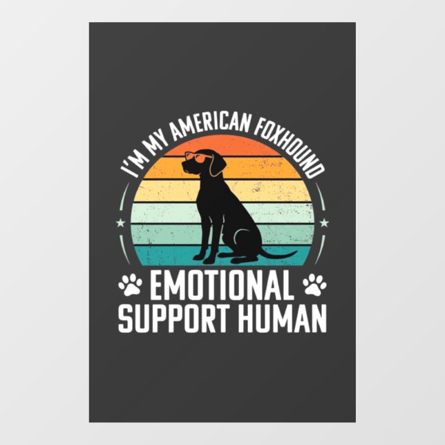 American Foxhound Emotional Support Human Dog Window Cling (Sheet)