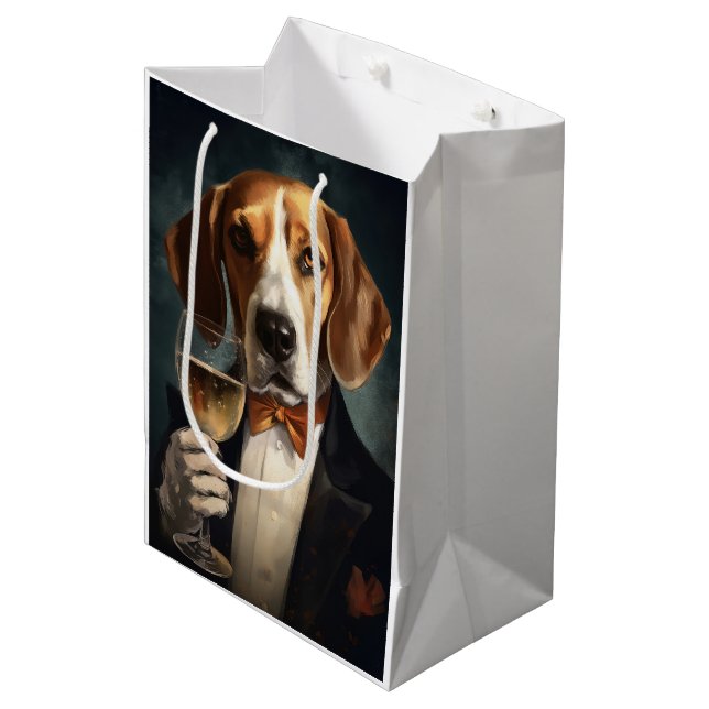 American Foxhound New Year Medium Gift Bag (Front Angled)
