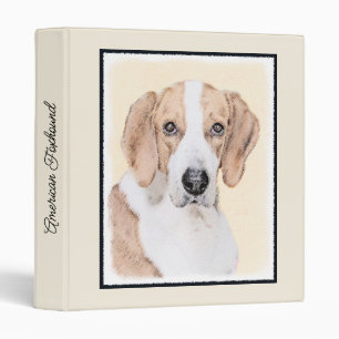 American Foxhound Painting - Cute Original Dog Art 3 Ring Binder