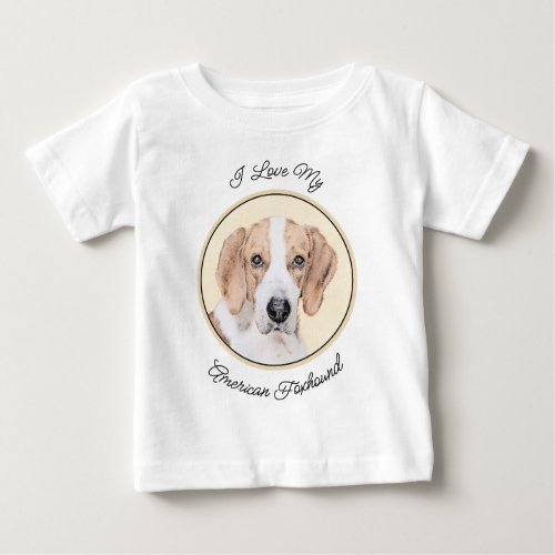 American Foxhound Painting _ Cute Original Dog Art Baby T_Shirt