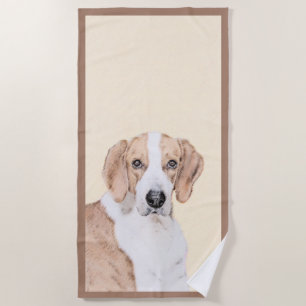 American Foxhound Painting - Cute Original Dog Art Beach Towel