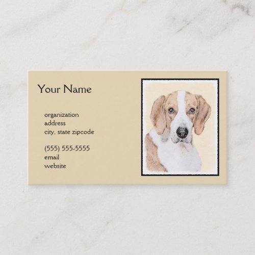 American Foxhound Painting _ Cute Original Dog Art Business Card