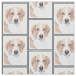 American Foxhound Painting - Cute Original Dog Art Fabric