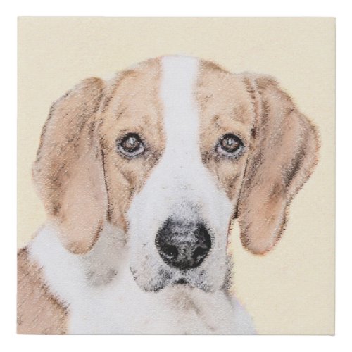 American Foxhound Painting _ Cute Original Dog Art Faux Canvas Print