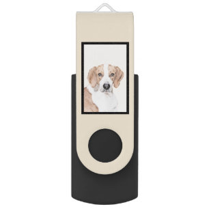 American Foxhound Painting - Cute Original Dog Art Flash Drive