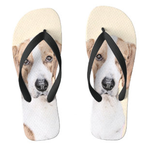 American Foxhound Painting - Cute Original Dog Art Flip Flops