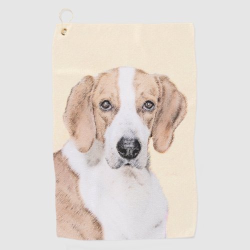 American Foxhound Painting _ Cute Original Dog Art Golf Towel