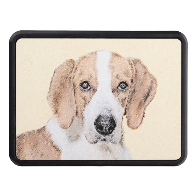 American Foxhound Painting - Cute Original Dog Art Hitch Cover (Front)