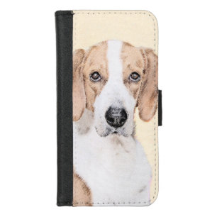 American Foxhound Painting - Cute Original Dog Art iPhone 8/7 Wallet Case