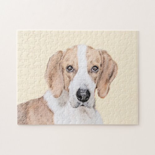 American Foxhound Painting _ Cute Original Dog Art Jigsaw Puzzle
