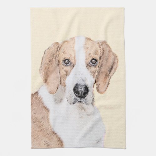 American Foxhound Painting _ Cute Original Dog Art Kitchen Towel