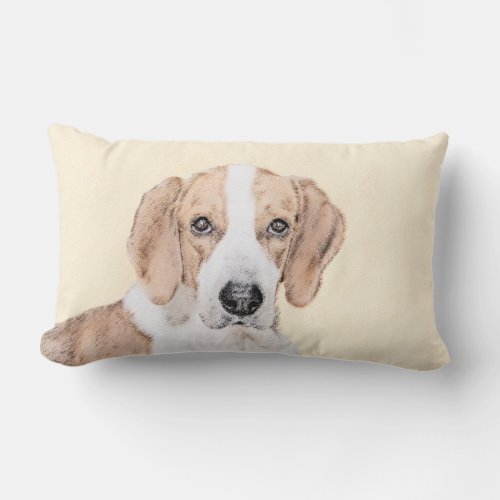 American Foxhound Painting _ Cute Original Dog Art Lumbar Pillow