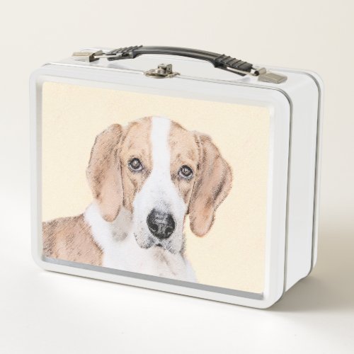 American Foxhound Painting _ Cute Original Dog Art Metal Lunch Box