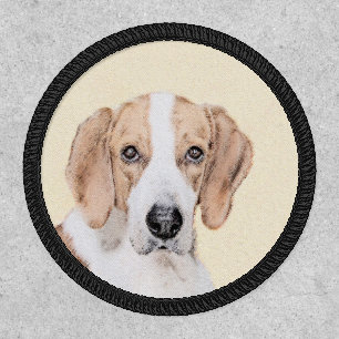 American Foxhound Painting - Cute Original Dog Art Patch