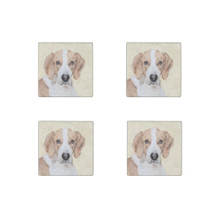 American Foxhound Painting - Cute Original Dog Art Stone Magnet